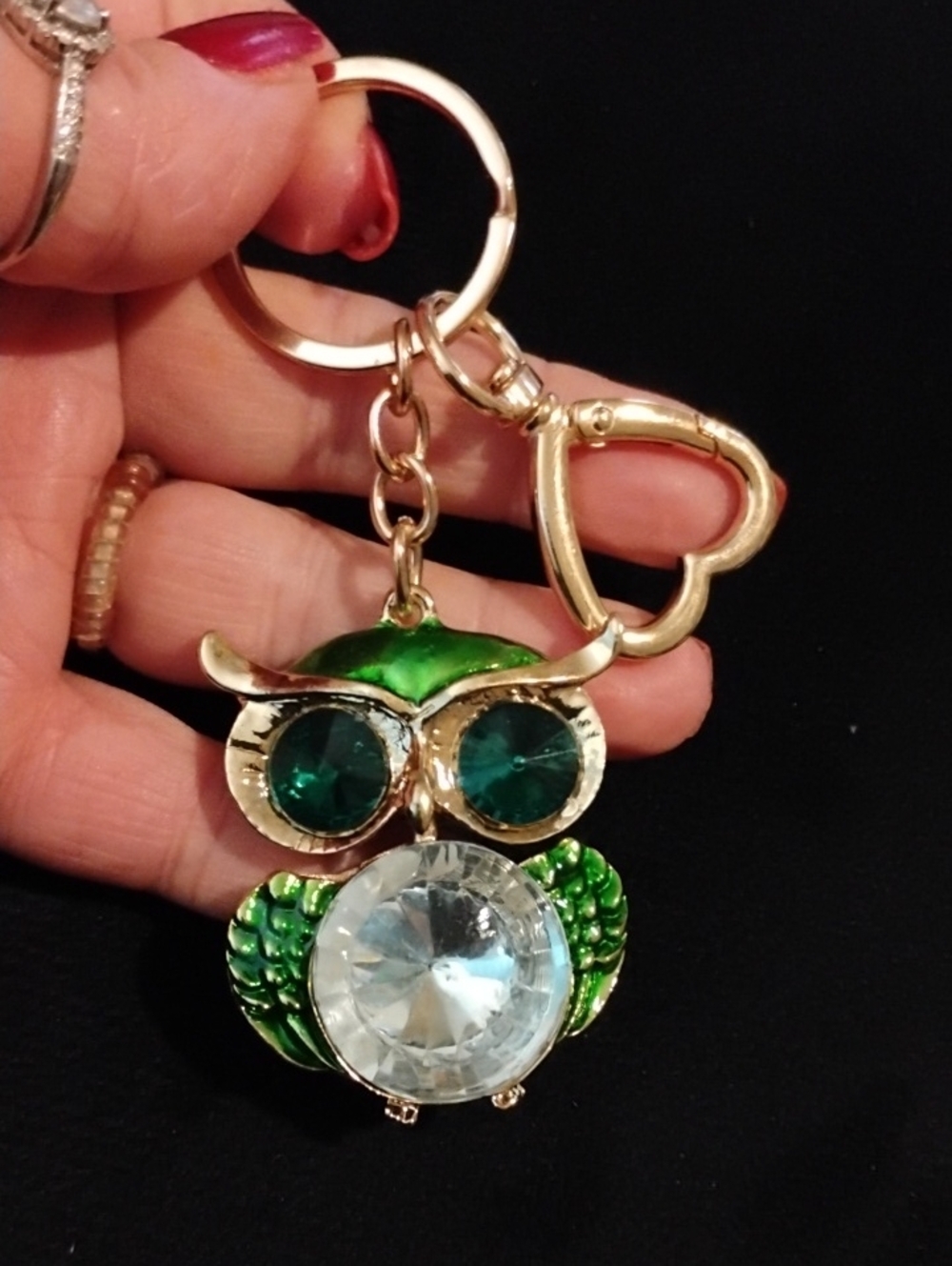 New Green Owl  Bag Charm Keychain